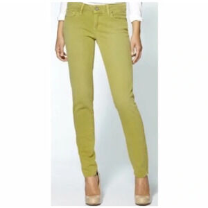 NWT Paige Skyline Ankle Peg Jeans Women's Size 20 Citron Green Denim Skinny Fit
